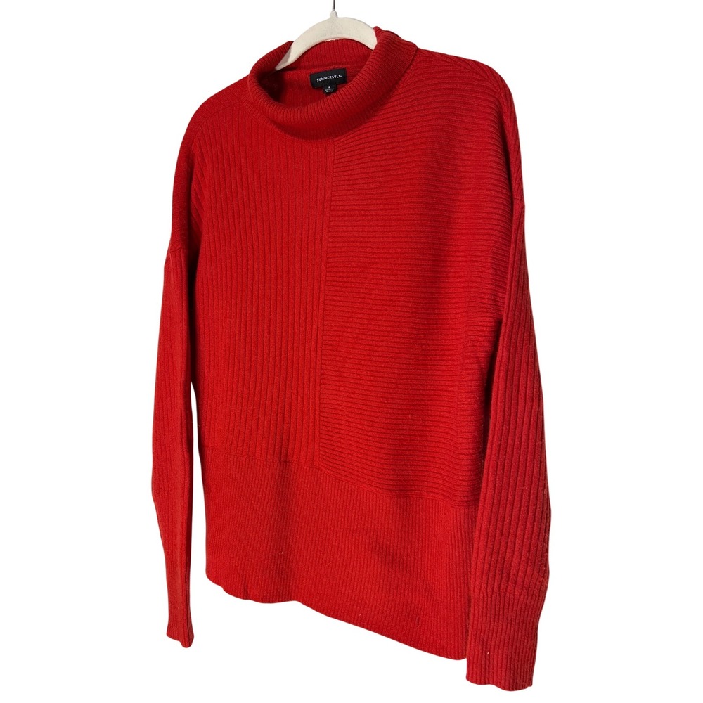 Summersalt Red Merino Wool Cashmere Ribbed Sweater Women's Size Medium